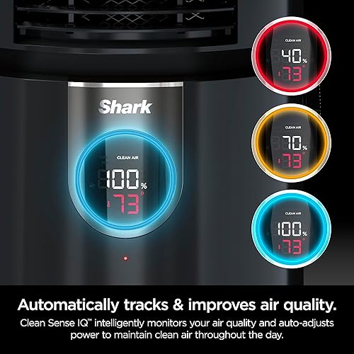 Miniatura 2 de Shark Purificador de aire, calentador y ventilador 3 en 1 Max con NanoSeal HEPA, Cleansense IQ, bloqueo de olor, para 1000 pies cuadrados, gris