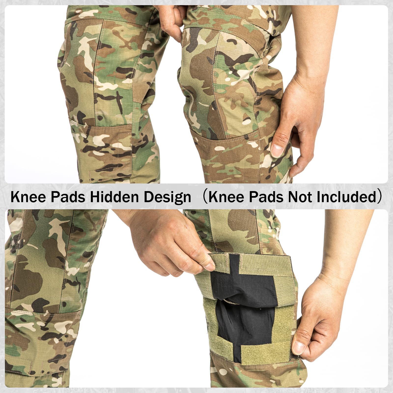 VOTAGOO Pantalones cargo tácticos para hombre, muchos bolsillos, antidesgarros, pantalones de senderismo para exteriores, pantalones tácticos, pantalones de entrenamiento de combate