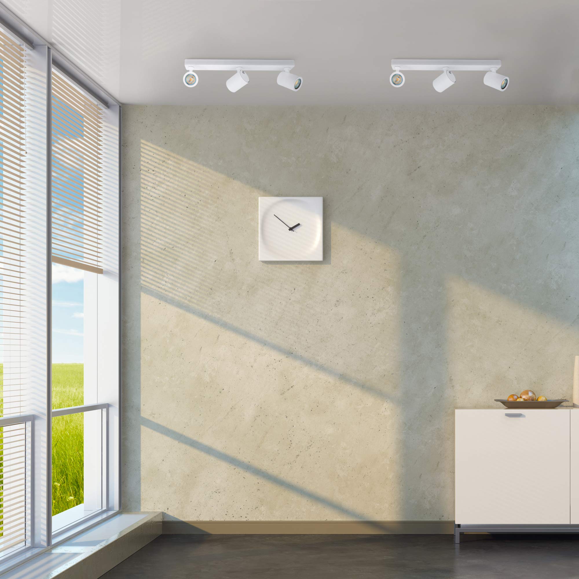 TENJO Deckenstrahler 3 flammig weiß LED GU10 2W warmweiß drehbar schwenkbar 230V