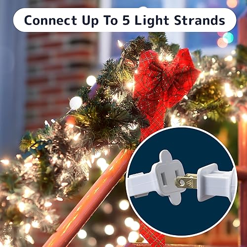 Miniatura 6 de PREXTEX Luces brillantes de Pascua (10 pies, 50 luces), luces multicolor para árbol de Navidad y Pascua con cable blanco, tira de luces para