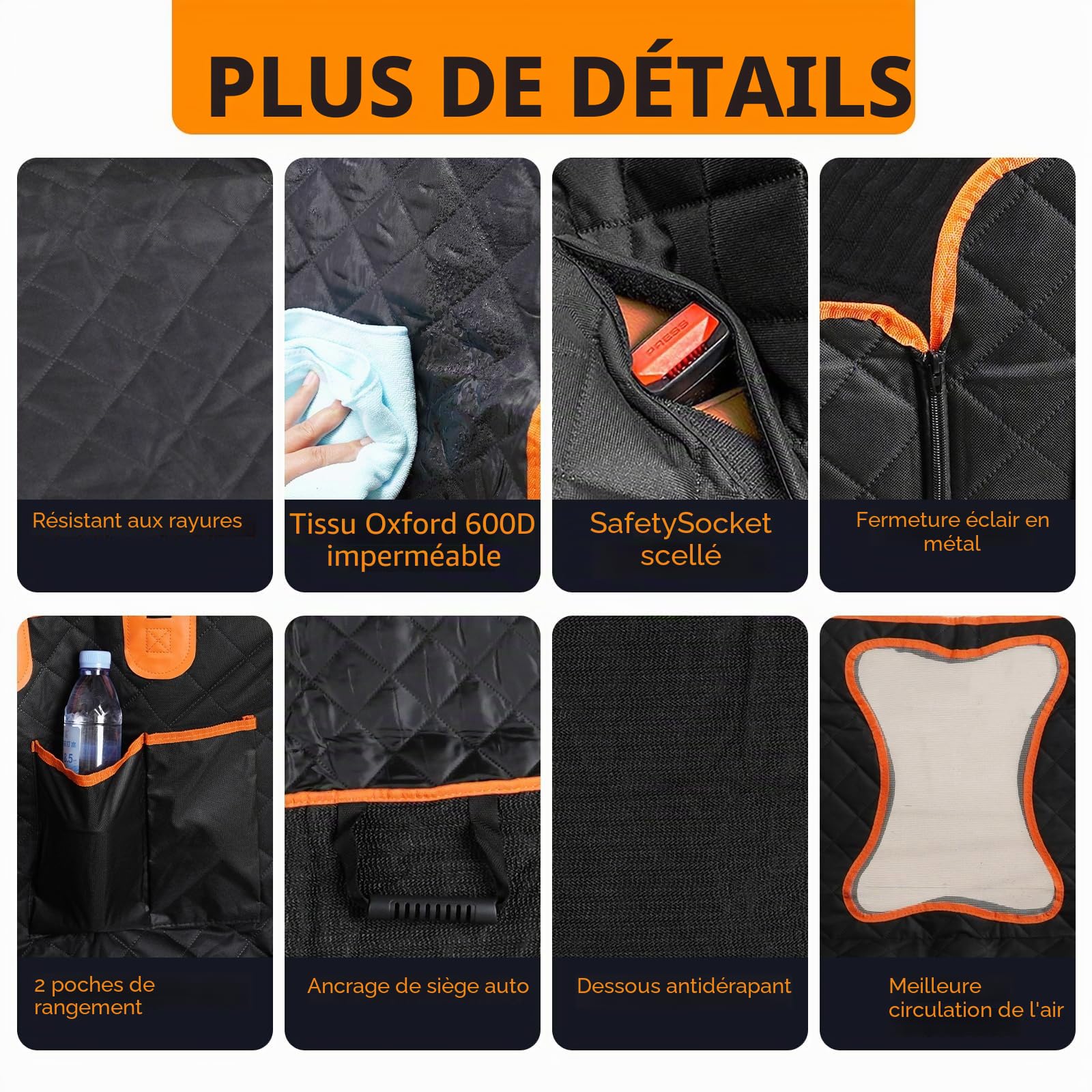 Car Dog Protection,Car Seat Cover for Dogs,Protective Car Seat for Dogs,Non-Slip and Waterproof Rear Bench,Waterproof Non-Slip Boot Cover for Dogs,Scratch-Resistant,Rigid Bottom for Cars