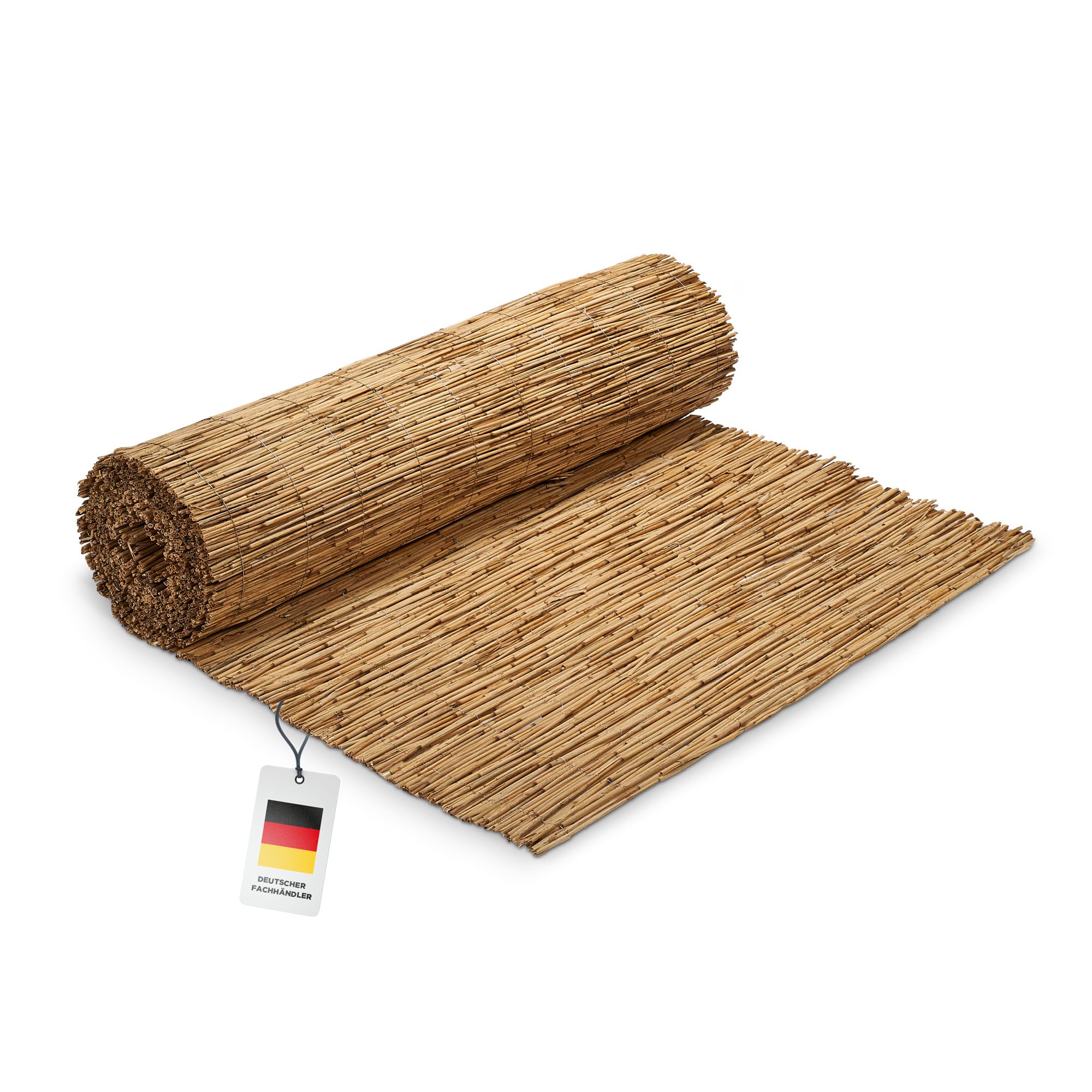 blizz-z Schilfrohrmatte 180 x 600 cm (1 Rolle) | Sichtschutz, Windschutz & Sonnenschutz für Balkon, Terrasse, Garten | Stammschutz für Bäume| Made in EU