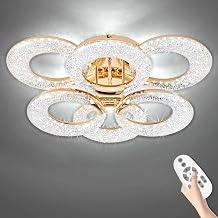 OKELI Modern 6-Ring LED Flush Mount Ceiling Light with Remote Control