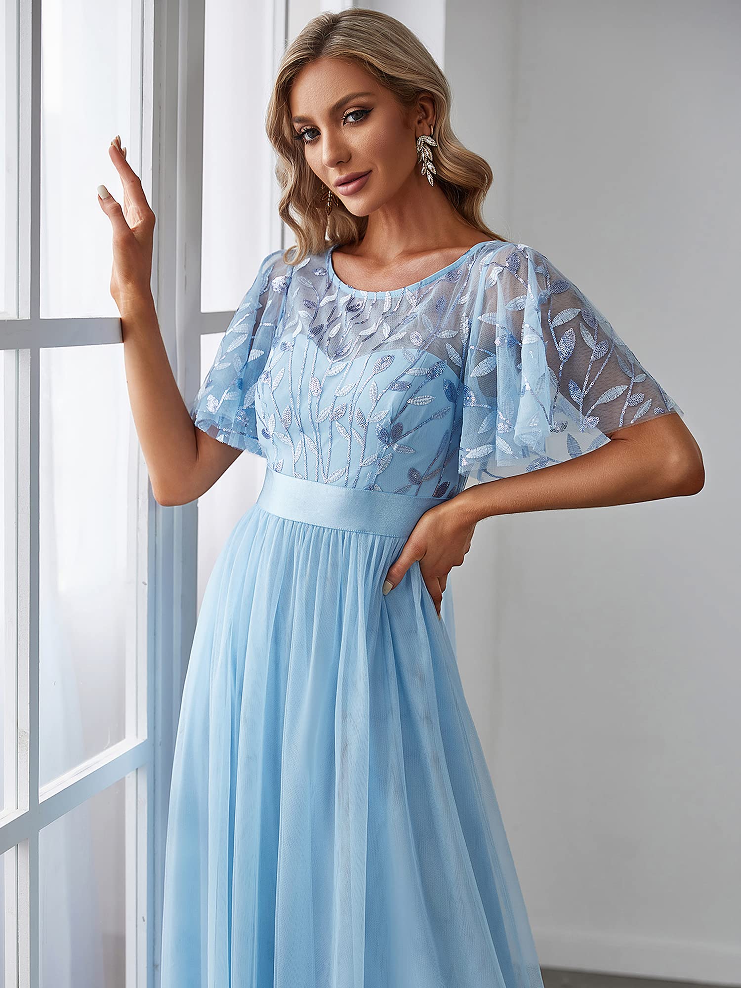 ever pretty blue dress Dusty Blue Bridesmaid Gowns