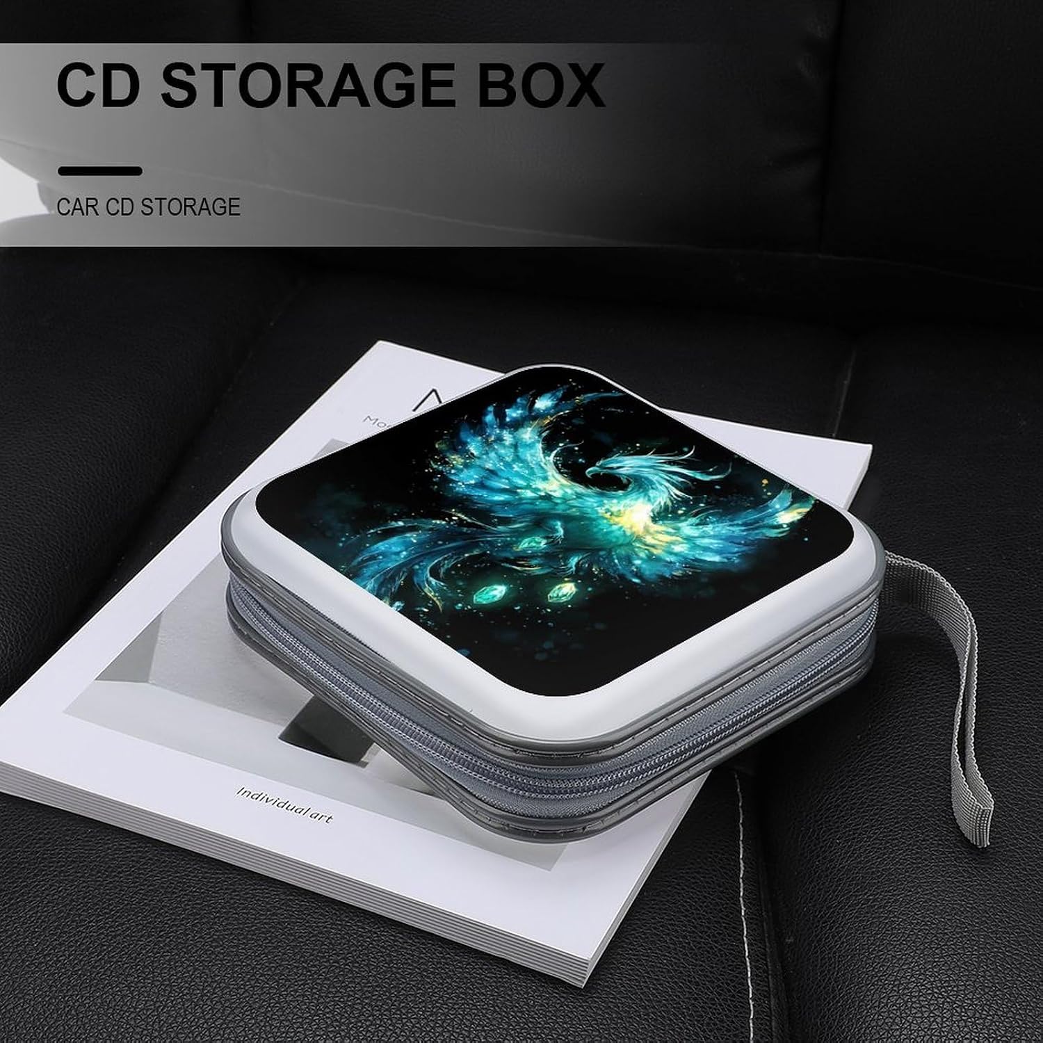 Ice Phoenixes Ethereal Protective CD Case Storage Rack 40 Capacity DVD Holder Organizer Car Travel
