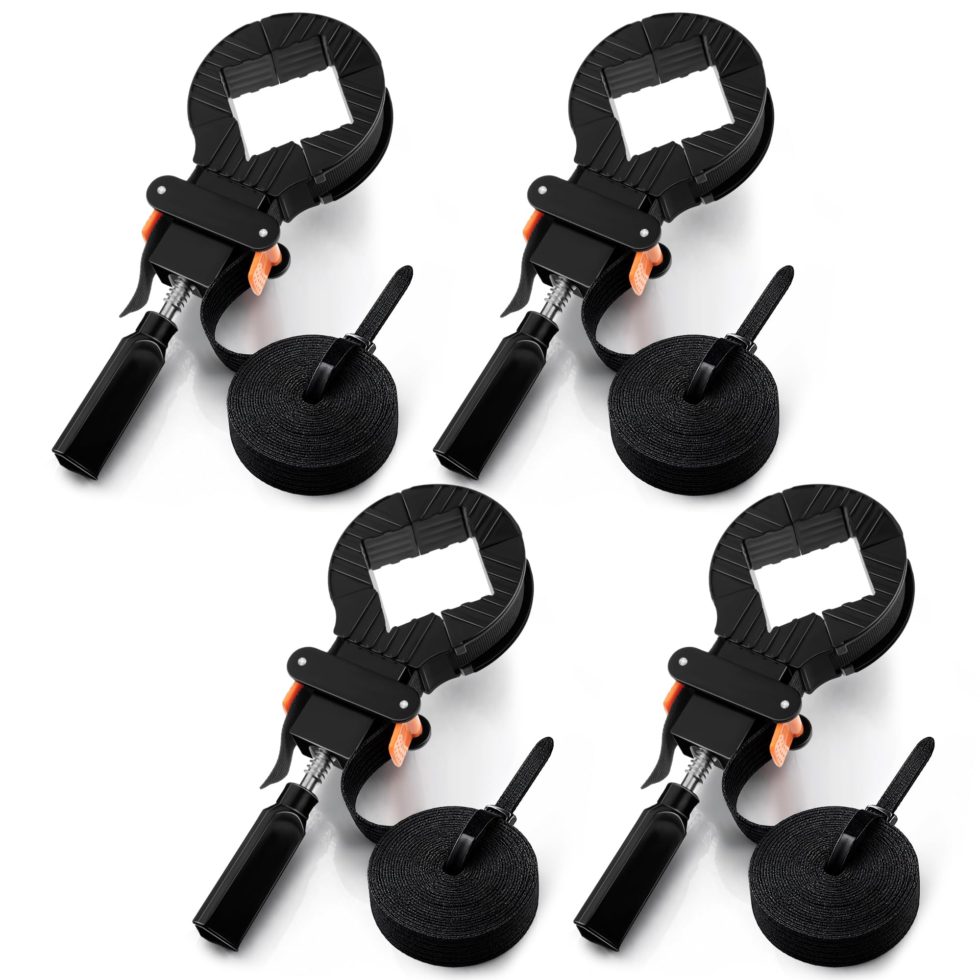 4 Pcs Band Clamp, 13FT Strap Clamps for Woodworking with 4 Corner Claws