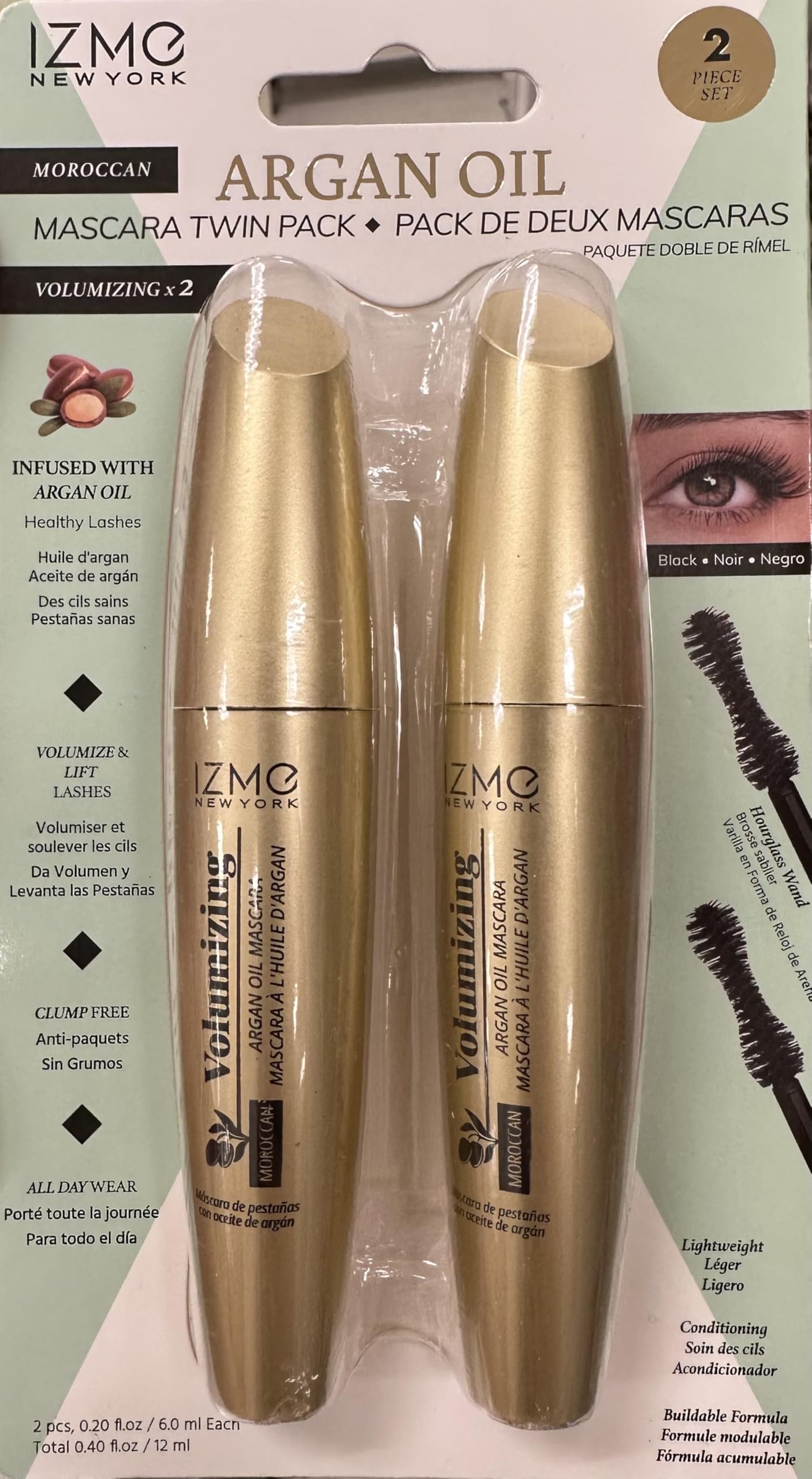 Amazon.com : IZME New York ARGAN OIL MASCARA VOLUMIZING TWIN PACK