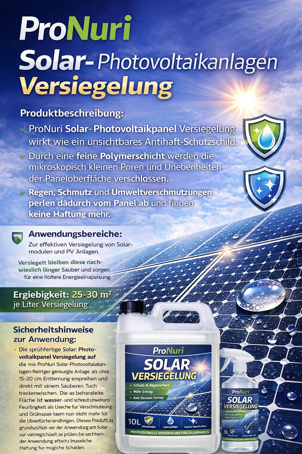 5 L Versiegelung Solar Photovoltaikanlagen Solarpanel Photovoltaikpanel Schutz