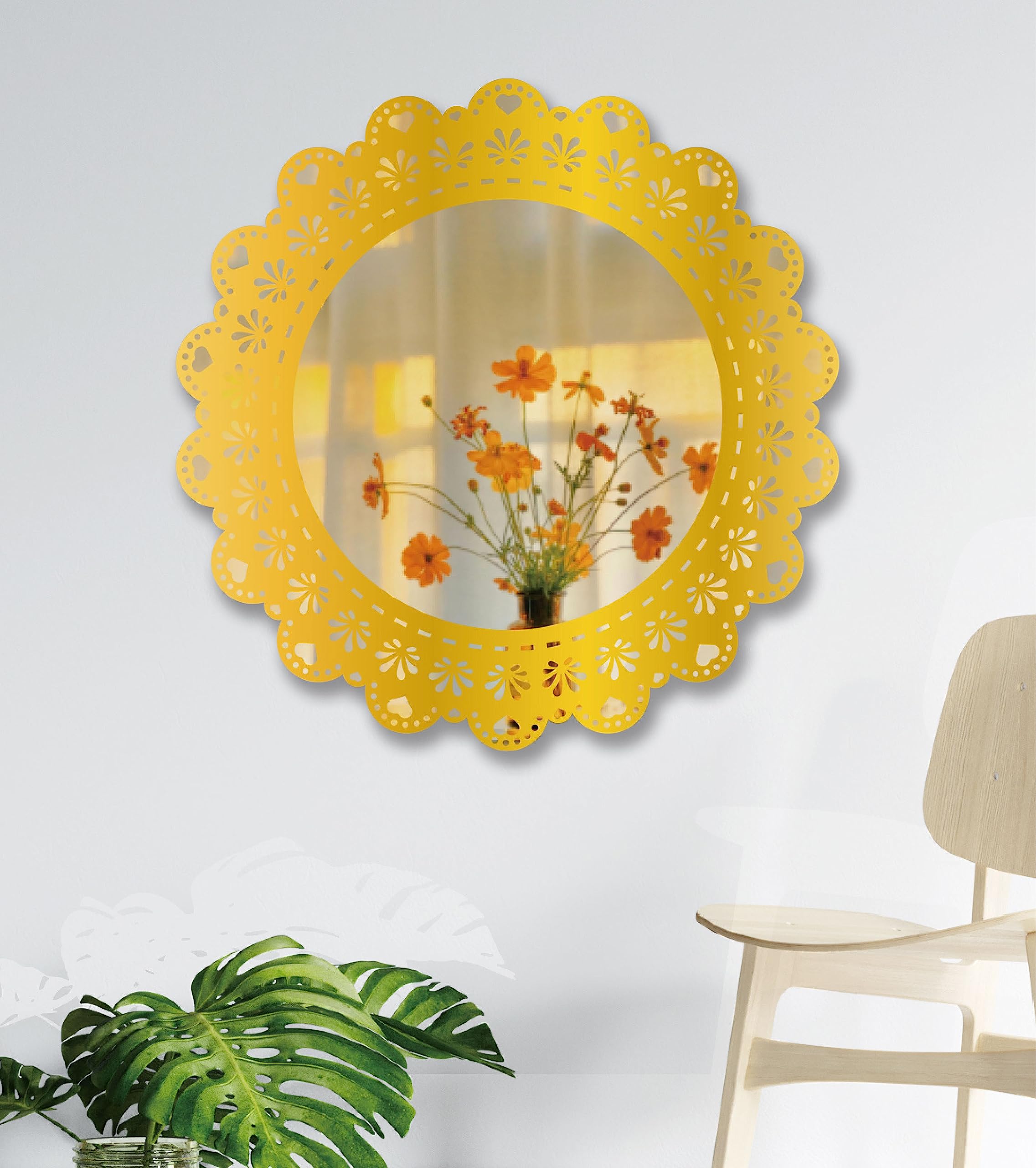 Indian Royals Small Heart in Gold Round Wall Acrylic Mirror Sticker Design Self Adhesive (25 CM x 25 CM) (B0CC5XFLL4) Amazon Price History, Amazon Price Tracker