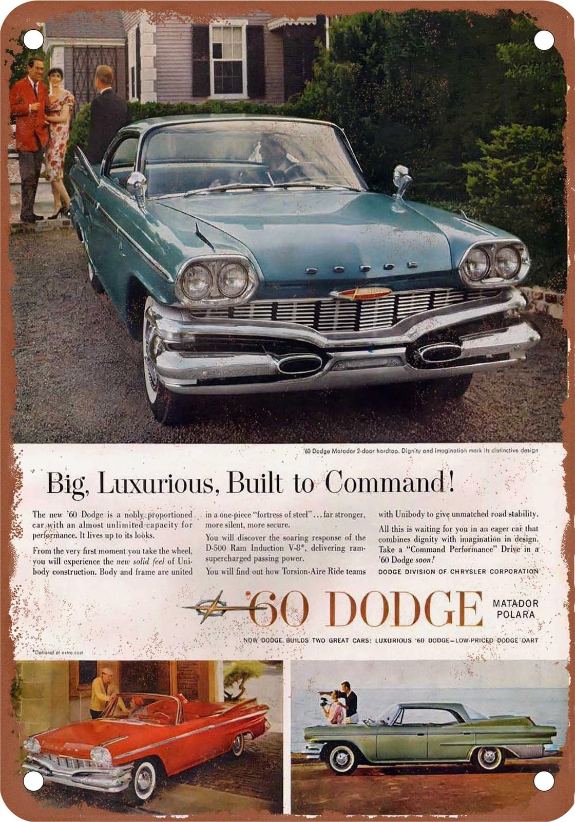 METAL SIGN - 1960 Dodge Vintage Ad 06 - Old Retro Rusty Look home decor