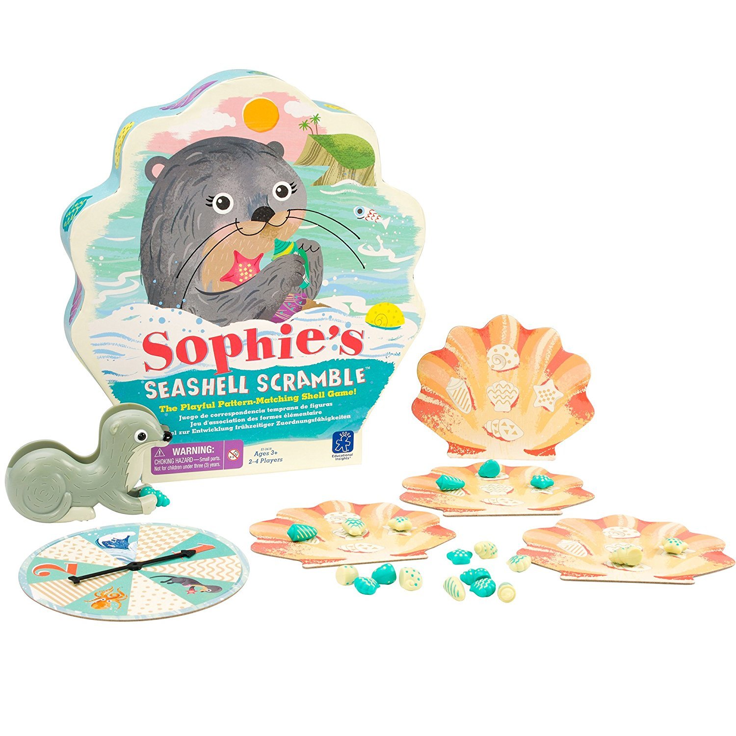 Sophie's Seashell Scramble - Pattern Matching Games for Toddlers 3-5, Preschool Board Games, Toddler Fine Motor Toys, Animal Game, Learning Activities for Kids Ages 3+
