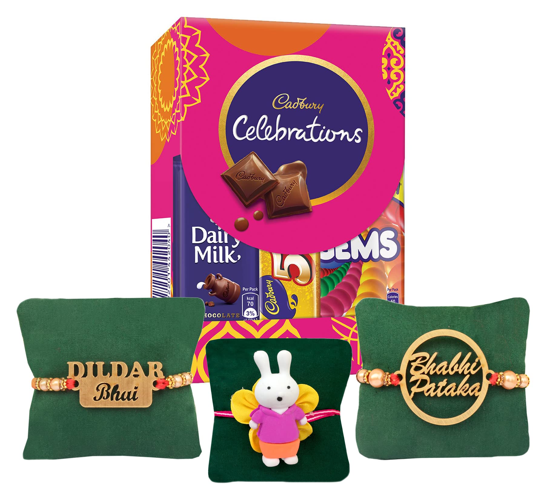 CLUZE Rakhi For Brother Bhabhi And Kid Combo Set Of 3 - Bhaiya Bhabhi Rakhi Gift Hamper - Cartoon Rakhi With Celebration Chocolate, 400 Gm (B0B4ZDS4RM) Amazon Price History, Amazon Price Tracker
