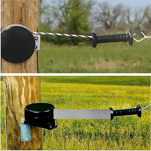 Miniatura 6 de CYM-INSIST Puerta de valla eléctrica, mango de puerta de valla eléctrica retráctil de 16.4 pies (cinta de polietileno)