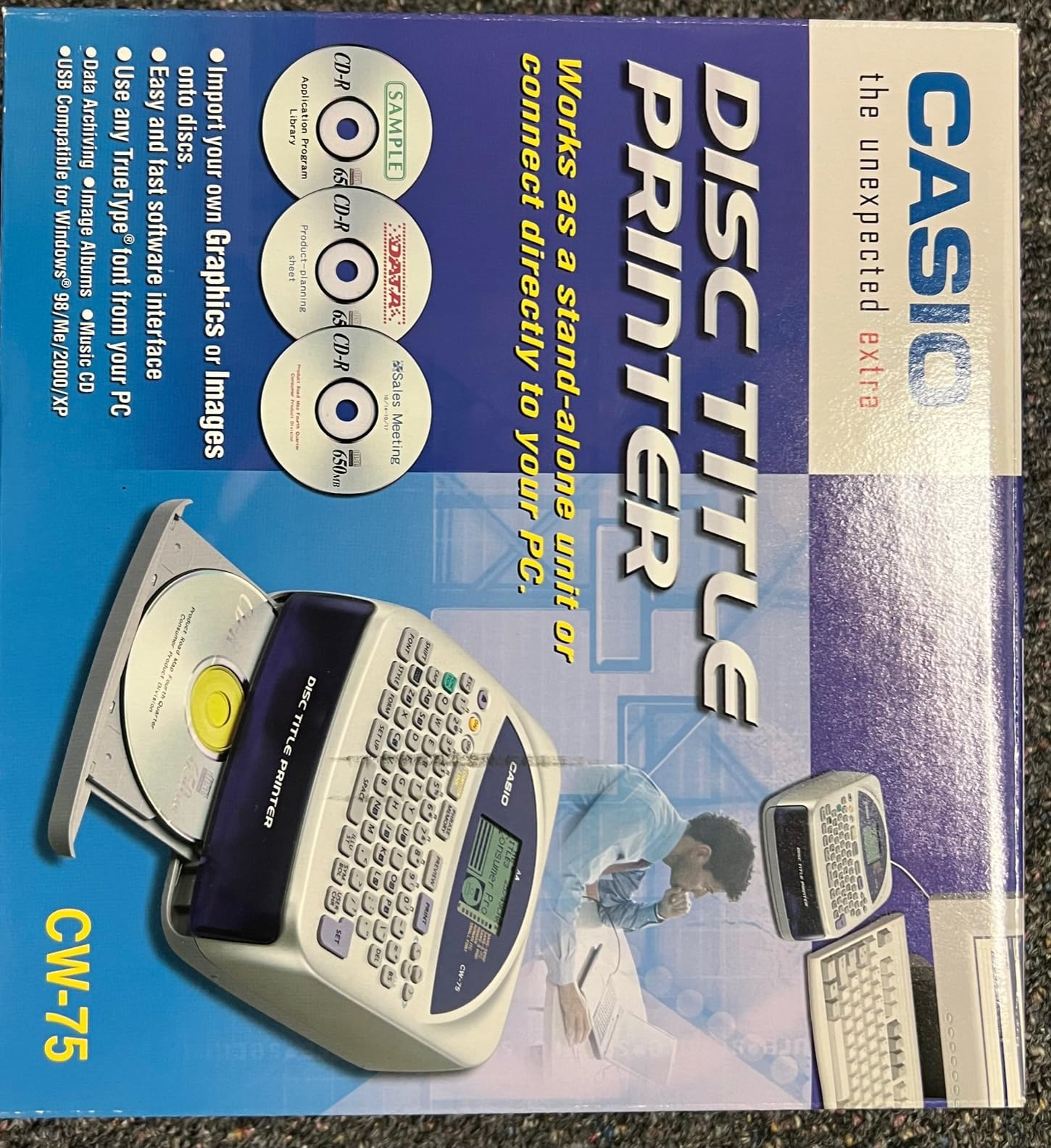 Casio Disc Title Printer CW75 CD/DVD printer colour thermal transfer CD (120 mm) 200