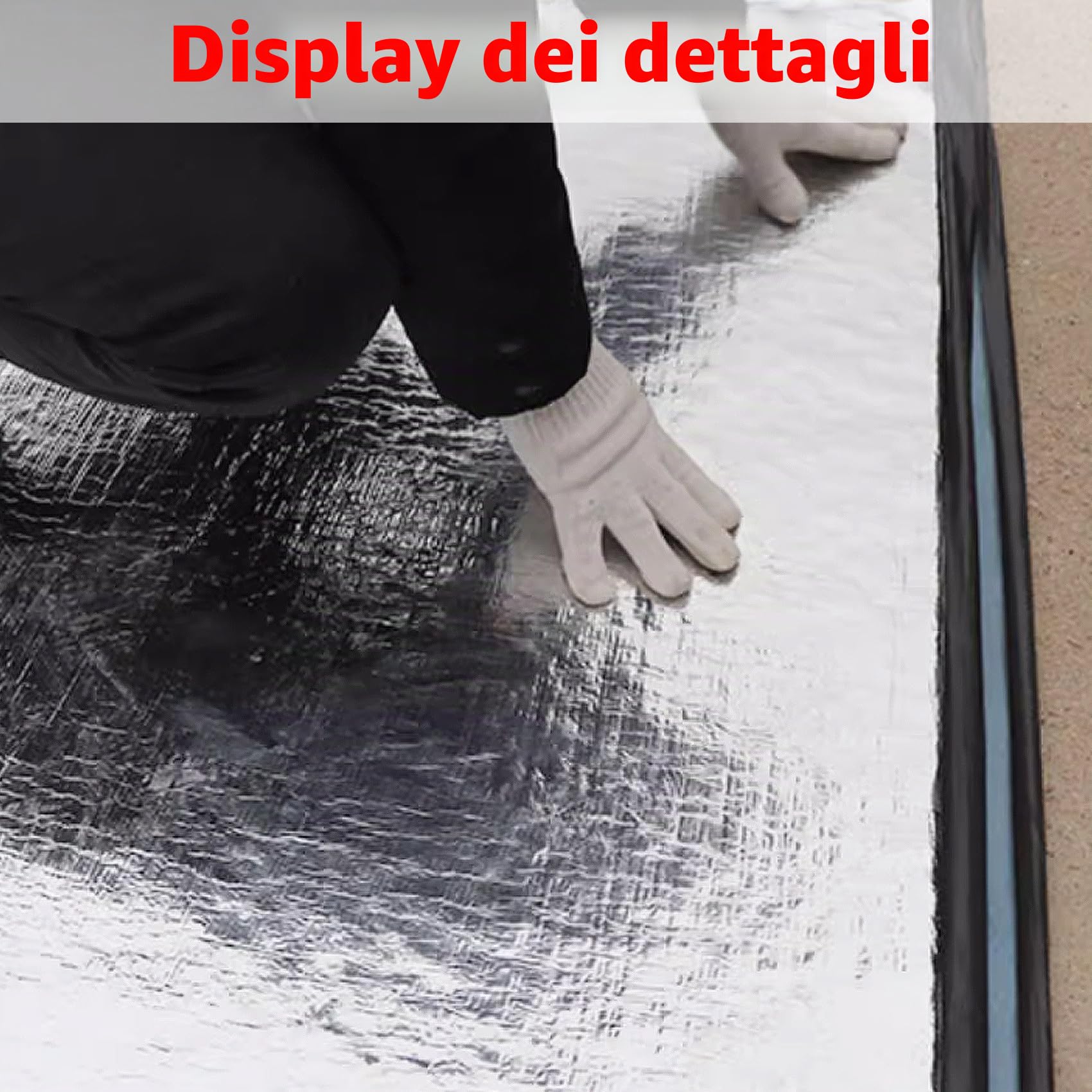 Guaina Bituminosa Ardesiata Autoadesiva, Rotolo Patch di Asfalto per Tetto, Nastro Adesiva Sigillante Impermeabile, Membrana in Alluminio Bituminoso per Riparazioni di Tetti(20x1000cm)