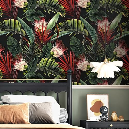 Miniatura 2 de Papel tapiz floral vintage para despegar y pegar, extraíble, impermeable, papel de contacto para armarios y cajones, puertas, mural de pared de 17.5