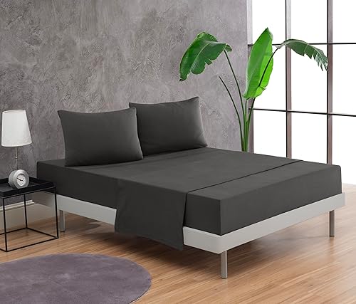 Miniatura 4 de Venice Home Juego de sábanas de jersey 100% algodón, 4 piezas (blanco, California King)