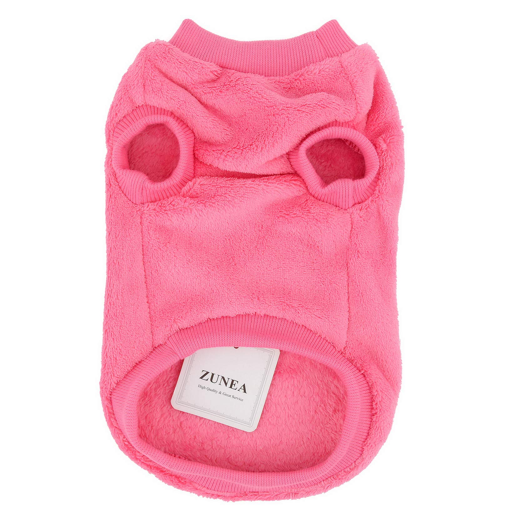 ZUNEA Small Dog Jumper Winter Warm Fleece Jacket Coat Puppy Clothes Soft Comfortable Velvet Sweater Pet Pullover Apparel Christmas Chihuahua Clothing for Dogs Girls Hotpink XXL - Image 4