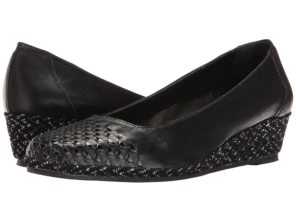 

Sesto Meucci Myette (Black Nappa/Black Patent) Women's Wedge Shoes