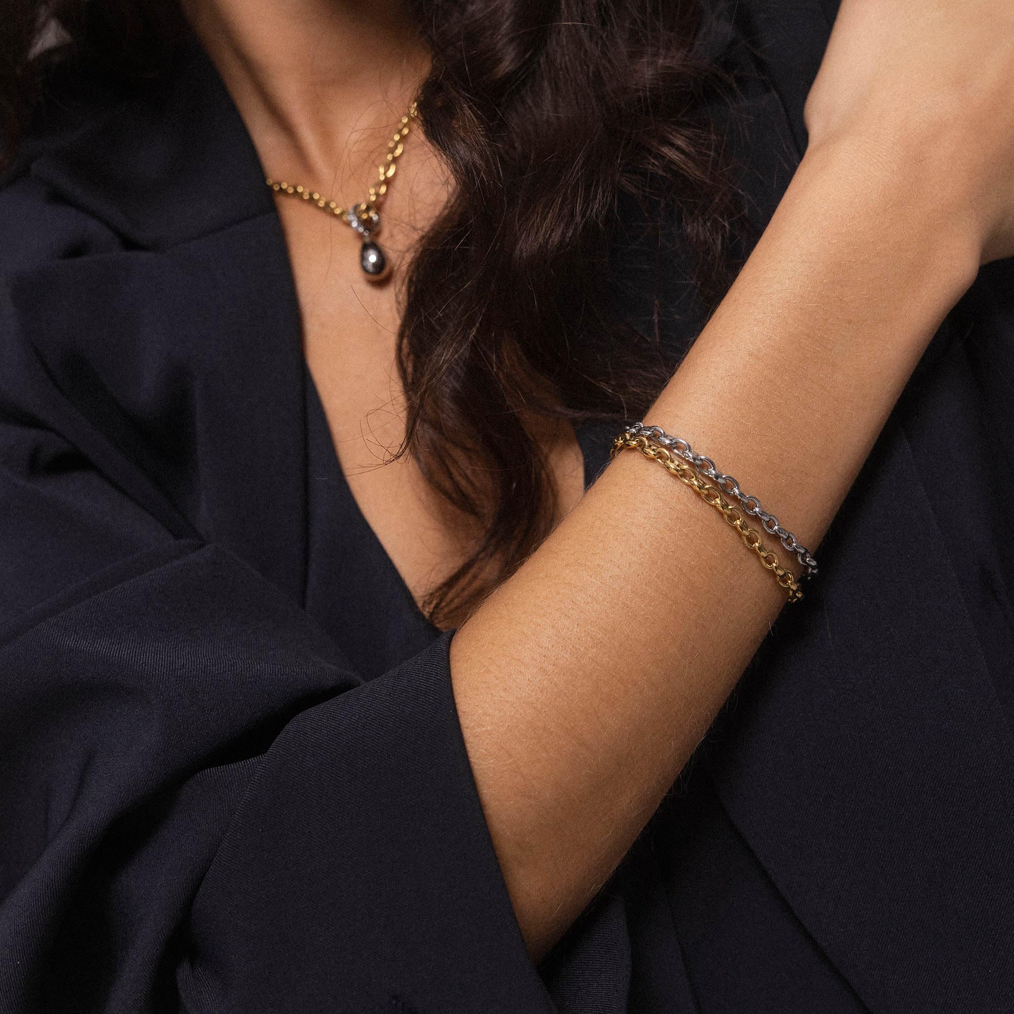 Purelei Bracciale Dreamscape, bracciale da donna in acciaio inossidabile resistente, gioiello impermeabile, lunghezza regolabile 16-19 cm