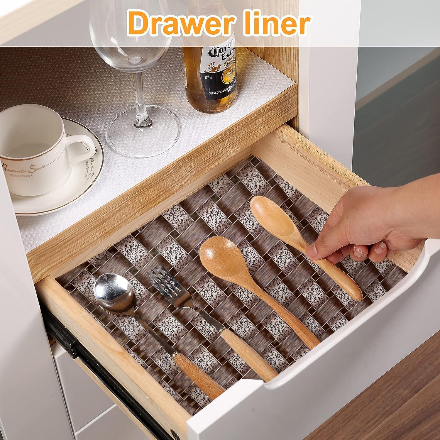 Kitchen Drawer Shelf Liner - Protect & Organize -3 Kitchen Drawer Shelf Liner - Protect & Organize -3