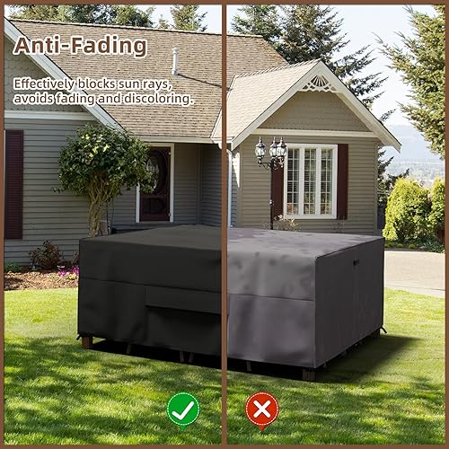 Miniatura 7 de MR. COVER Funda para mesa de exterior, fundas para muebles de patio, impermeables, resistentes, 56 pulgadas de largo x 56 pulgadas de ancho x 30