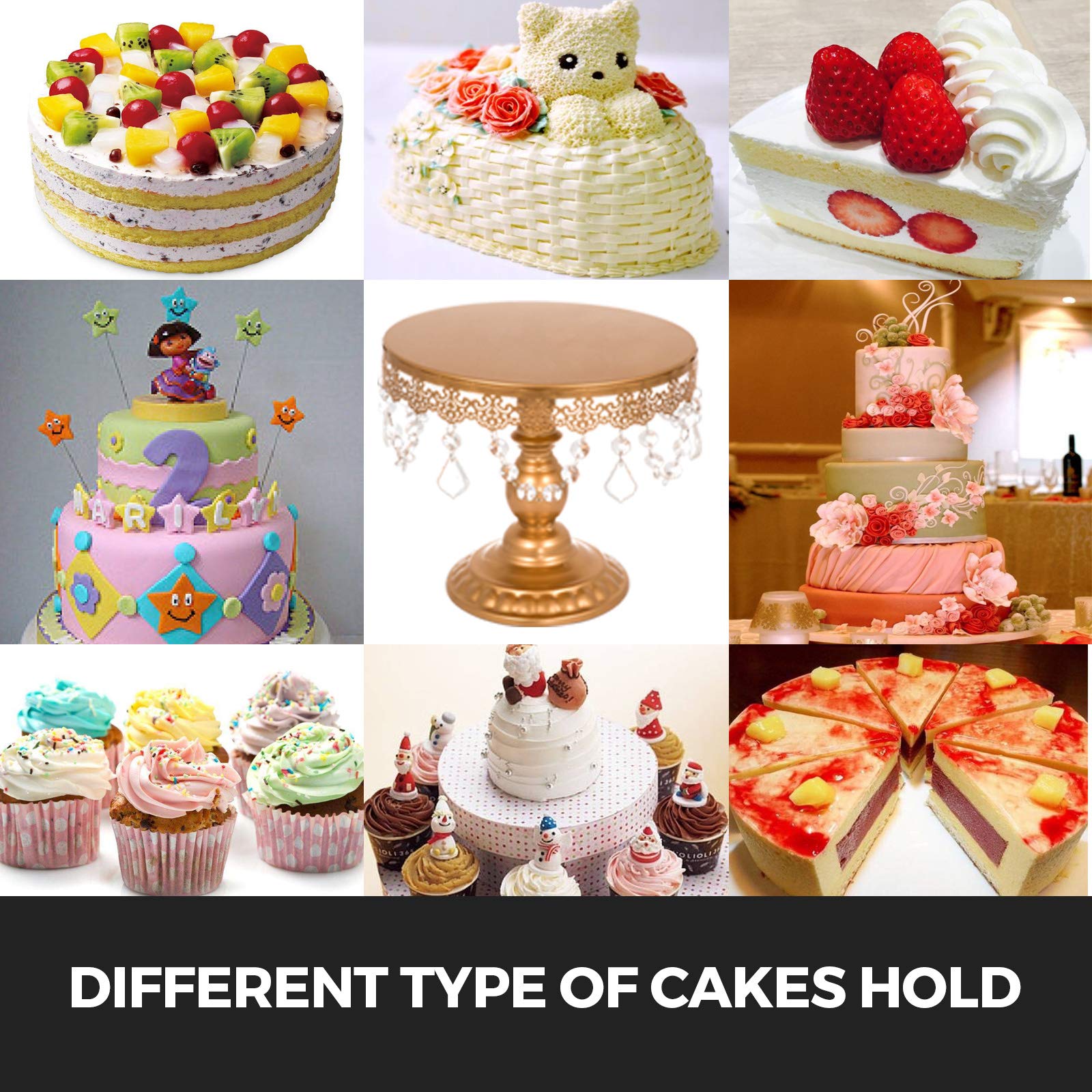 Happybuy Lot De 3 Presentoirs A Gateaux Ronds Avec Pendentifs Et Perles Dore Amazon Ca Maison