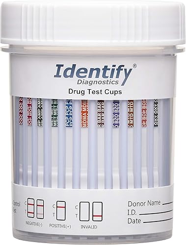 Identify Diagnostics - Vaso para el panel de 12 análisis de drogas con BUP prueba al instante para 12 drogas diferentes THC COC OXY MDMA BUP MOP AMP
