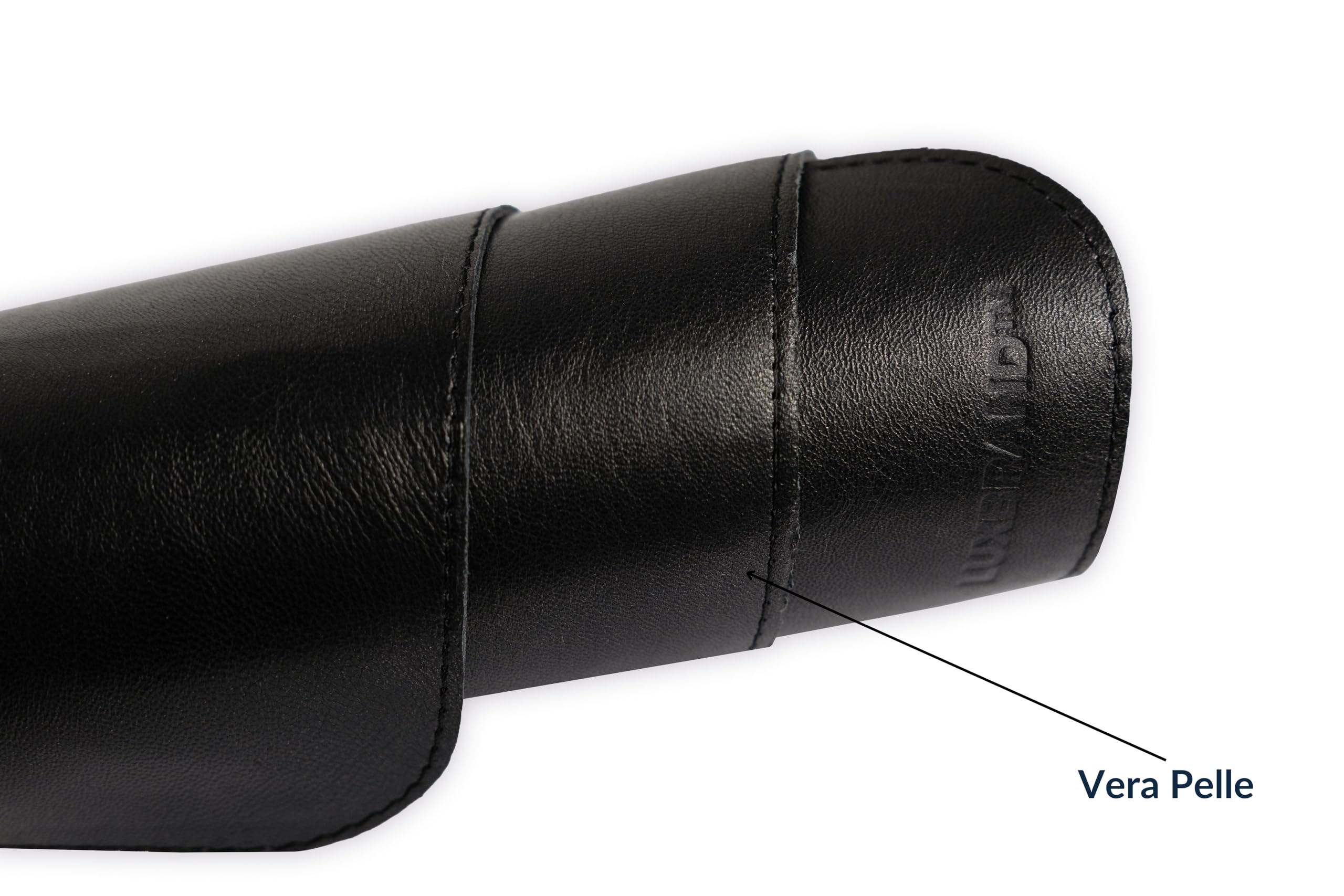 Set Tappetini Da Scrivania In Vera Pelle - XXL Per Tastiera E Mouse, Made In Italy (Nero) - Foto 3