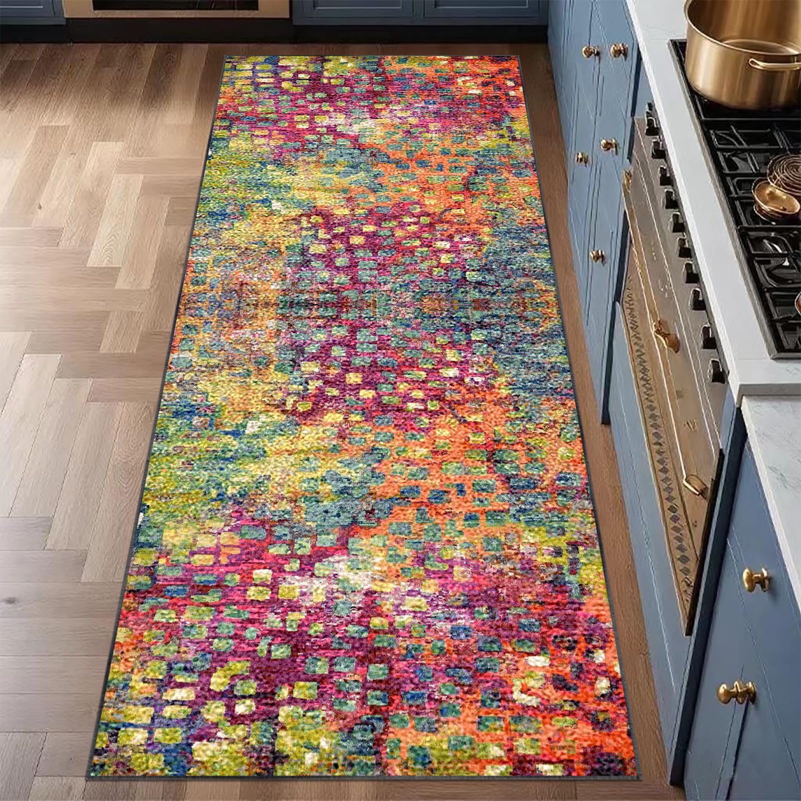 Laegnfho Runner Rug for Hallway Non Slip, Long Hallway Hall Runner, Runner Rugs for Kitchen Mat, Narrow Rugs Washable for Bedroom, Laundry Room, Kitchen, Entrance, Corridor 40 x 60 cm