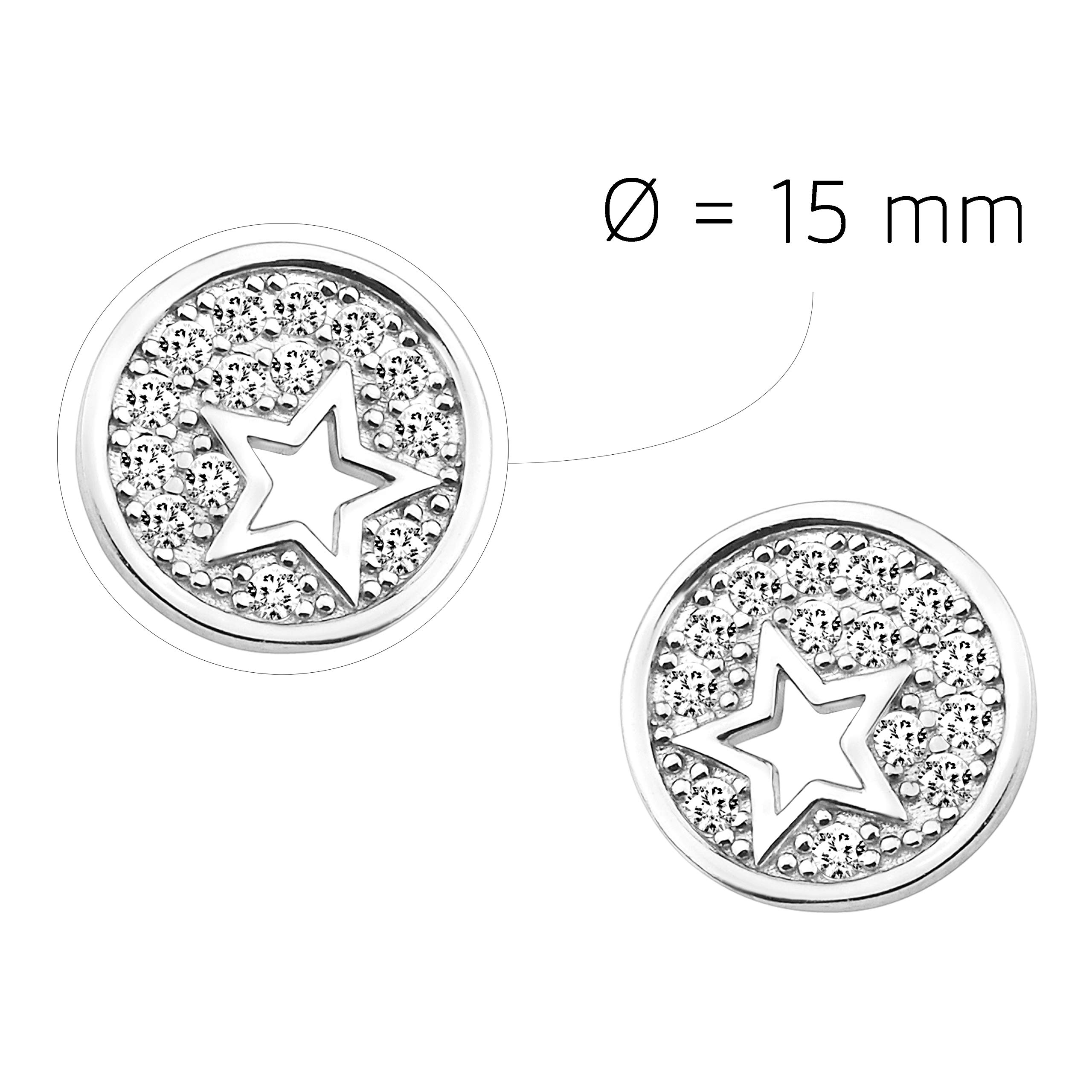 SOFIA MILANI - Damen Ohrringe 925 Silber - Kreis Sternen Ohrringe
