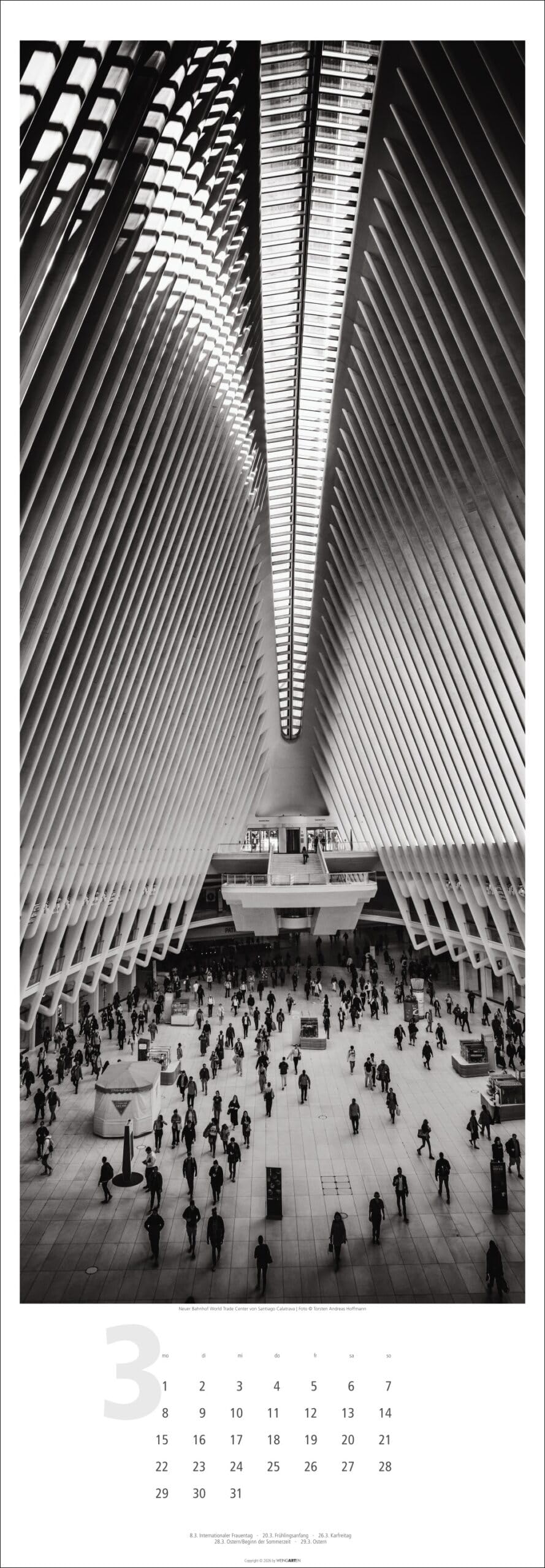 New York XXL - Kalender 2027 - Fotokalender im Vertikalformat - Weingarten-Verlag - Torsten Andreas Hoffmann - Wandkalender in schwarz-weiß mit New-York Aufnahmen - 34 cm x 98 cm