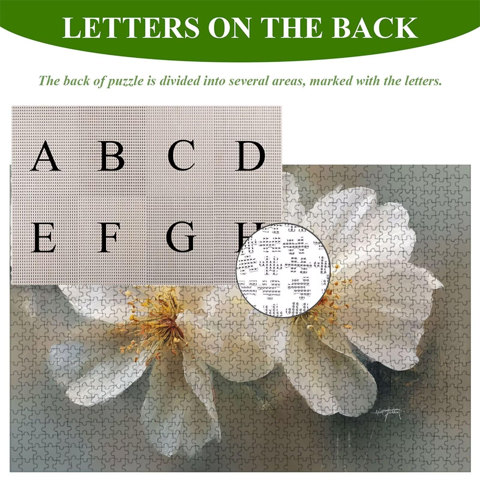 Puzzle 1200 Piezas Adultos Flor & Beige, Rompecabezas con Letras Traseras y Póster, Pasatiempo Antiestrés, Decoración de Pared, Regalo Decorar Mujer Hombre 75 x 50 cm (14 Años +) P3#652