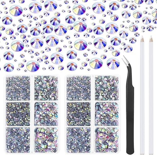 6040 diamantes de imitación Hotfix de diamantes de imitación AB con pinzas y bolígrafos de herramienta para recoger diamantes de imitación para