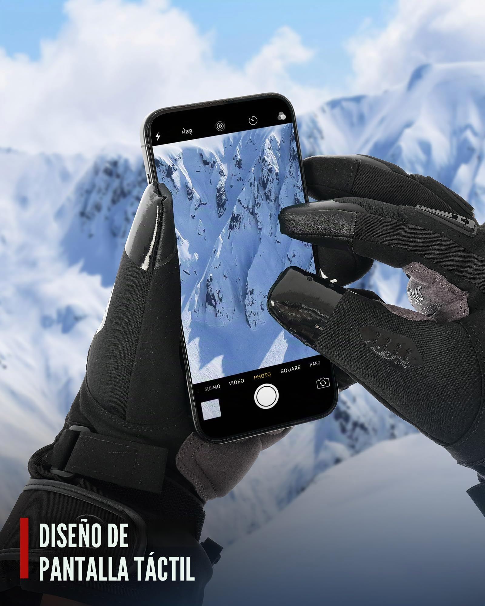 IRON JIA'S Guantes Moto Invierno Hombre,Guantes Moto Invierno cálidos con Pantalla táctil y protección para los Nudillos,para Deportes de Invierno al Aire Libre,Motociclismo,esquí,Negro