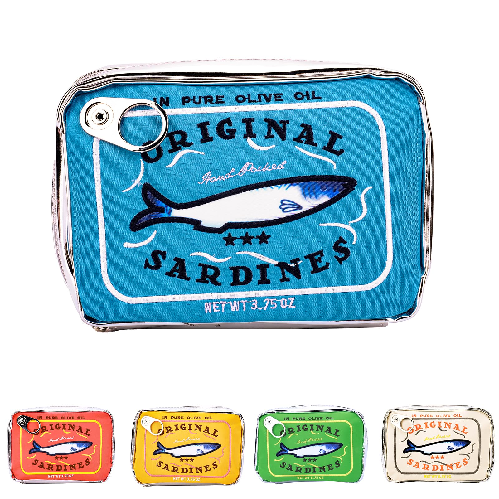 AIZHIYI Canned Sardines Makeup Bag, Canned Sardines Style Toiletry Bag Cute Travel Bag Creative Cute Makeup Bag Coquette Make up Pouch for Women
