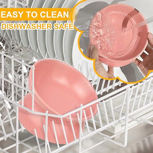 Miniatura 6 de PAILUOMU - Tazones elevados de cerámica para gatos, juego de 2 cuencos elevados inclinados para alimentos y agua para mascotas, plato comedero para