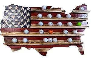 Golf Ball Display Case American Flag Holds 50 Golf Balls