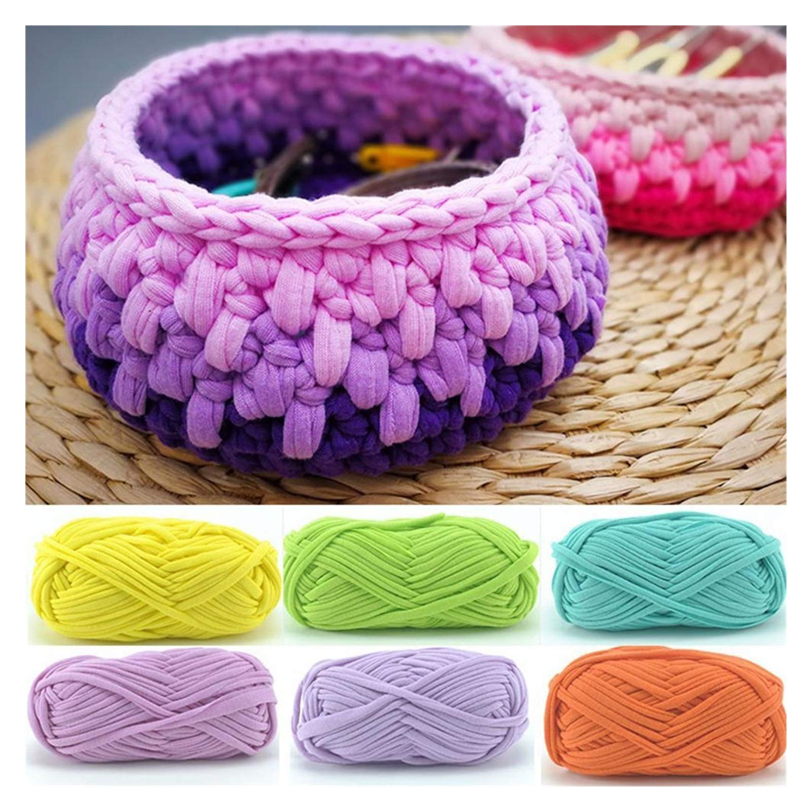 Fils de laine à tricoter - HAOPYOU - 50g - 4 plis - Teints au crochet - Artisanat