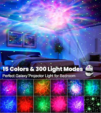Galaxy Projector, Panda Star Projector with 15 Colors+White Noise Machine+Bluetooth Speaker+Remote, Galaxy Light Gifts for Girls Women Christmas Gifts, Night Light Projector for Bedroom,Gaming Room [Energy Class E]