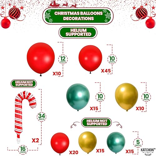 Miniatura 3 de KatchOn, Juego de arco de globos de papel de aluminio de Navidad, paquete de 146  Globos de reno de 48 pulgadas para decoraciones de globos de