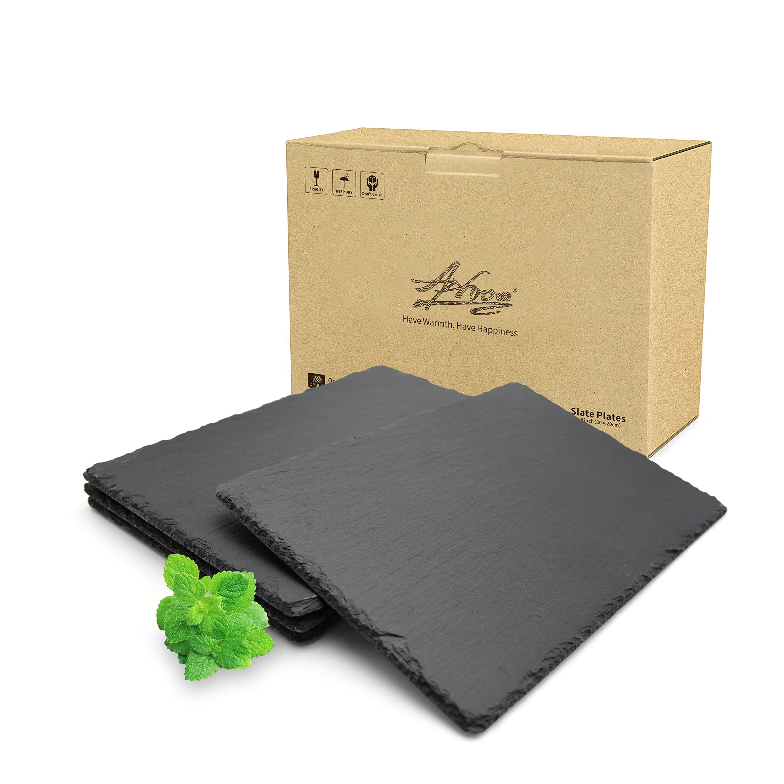 Buy Luxury Large Slate Plates 12x8 In(30x20cm),4pc Natural Stone Rock