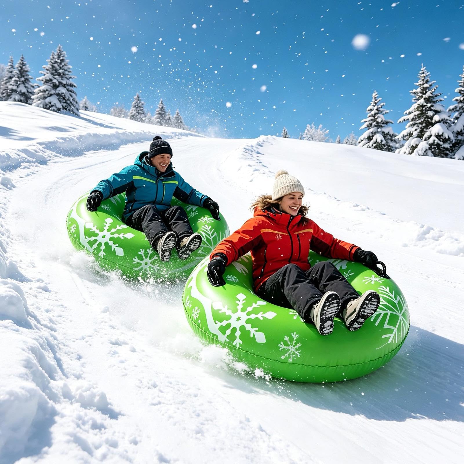 Ciambella da Neve Gonfiabile Donut da Slittino in PVC Ispessito 90x90 cm | Slittini Invernali Gonfiabili Giochi Invernali Outdoor Su Neve E Ghiaccio, Sci, Per Donne, Uomini, , Ragazzi, Ragazze, Na
