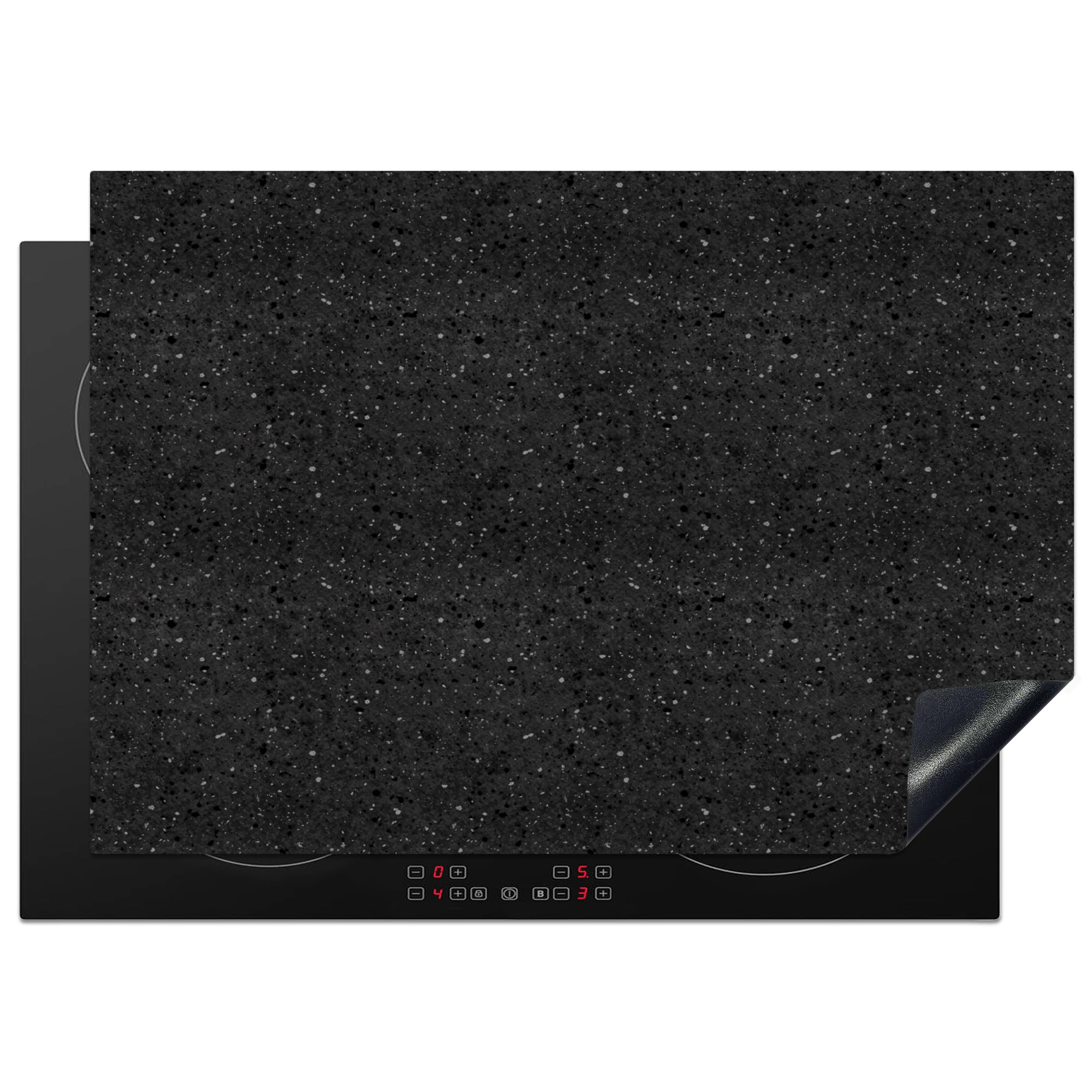 KitchenYeah© Induction Hob Cover Protector Mat 20.5"x29.5" / 75x52 cm Kitchen Universal Ceramic Covers for Electric Cookers Vinyl Granite - Black - Grey