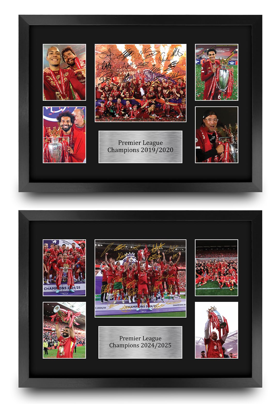 HWC Trading 2020 & 2025 Champs Collection Premier League Season Printed Memorabilia Signed Autograph Photograph Display for Football Fans and Supporters - A3 Framed