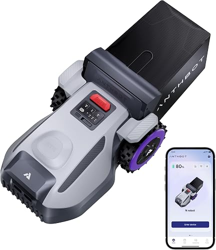 ANTHBOT N8 Robotic Lawn Mower with Sweepe 3/8 Acre, 4-in-1 Auto Dump NRTK