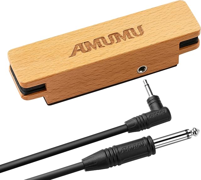 AMUMU SP30 Woody Magnetic Soundhole Pickup for Steel String Acoustic Guitars Single Coil Rare Earth Aimant Neodymium