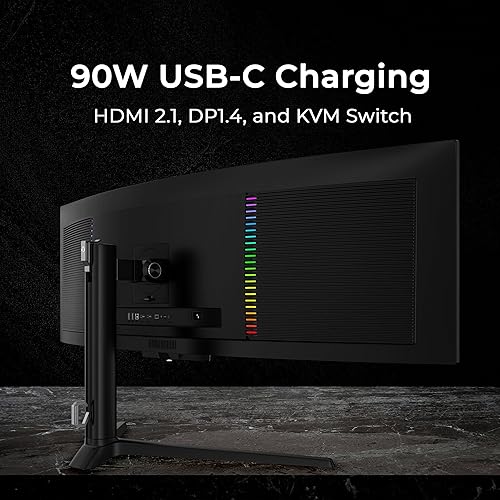 Miniatura 7 de Deco Gear Monitor ultraancho QD-OLED curvo de 49 pulgadas  5120x1440  144Hz  HDR400 True Black  0.03ms  FreeSync Premium  100% sRGB  HDMI 2.1  90W