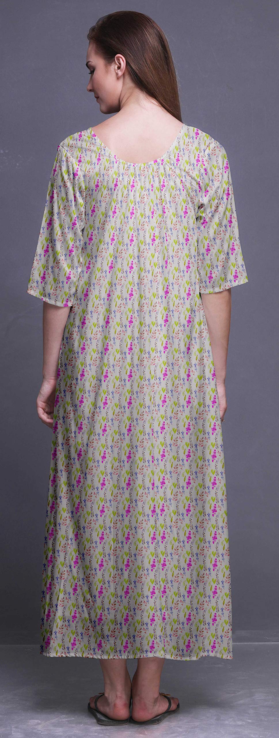 Bimba Camisones 3/4 Mangas Maxi Ropa de Dormir Mujer camisón Largo camisón