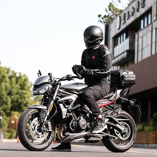 Miniatura 5 de Rhinowalk Bolsa trasera de motocicleta 19-26L para asiento trasero de motor bolsa expandible para casco de motocicleta con cubierta impermeable para